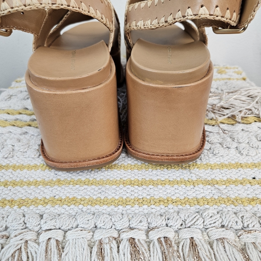 LOEFFLER RANDALL Mae Cross Strap Platform Sandals with Crochet Stitch Size 9B - Picture 7 of 12